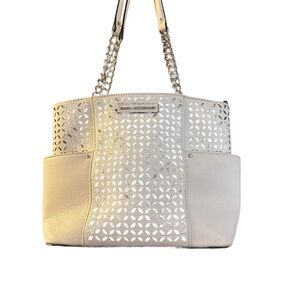 Dana Buchman White and Silver  Shoulder Bag- GUC